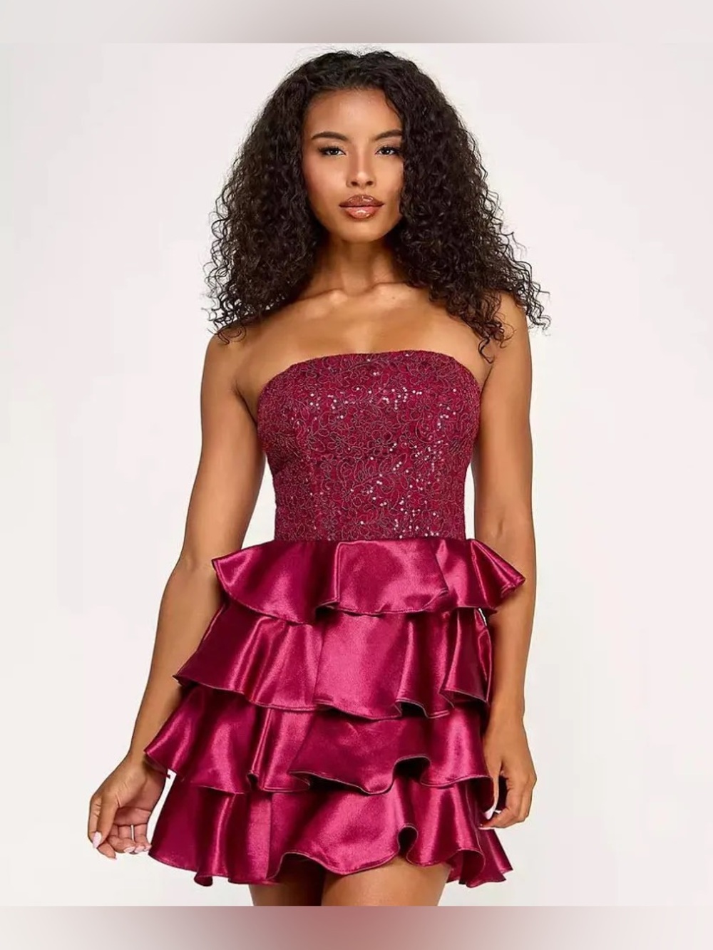Seni & Cade Jr Sequin Strapless Satin Dress. NWT Size: Large Juniors. Ask: $75.